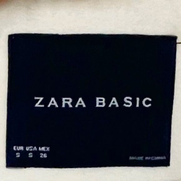 ZARA ivory Wool blend Trench Coat With black buttons, belt and pockets Small - Picture 11 of 12